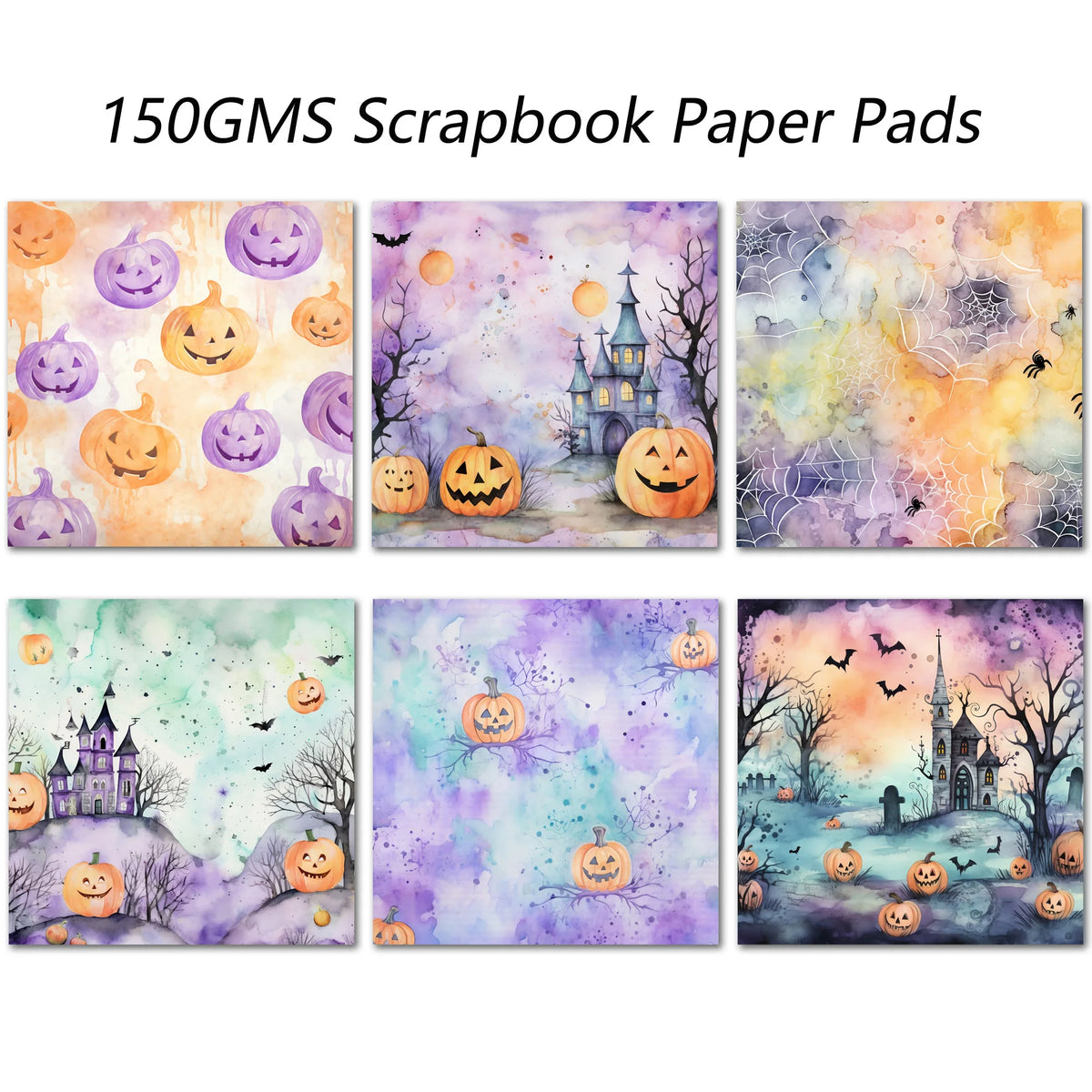 36sheets Writable Watercolor Halloween Scrapbook Paper Pads,Perfect for Arts Crafts,Journal Supplies,Arts Crafts,Scrapbooking