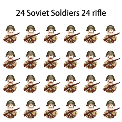 40/set World War II military building blocks National army soldier Character weapon assembly building block Children's toy gifts