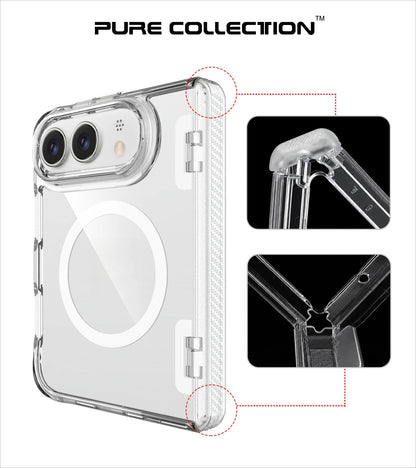 Magnetic Anti-Drop Transparent Phone Case for iPhone Ultra 18 Fold Wide Hinge Protection‌ For Magsafe Shockproof Slim fit Cover