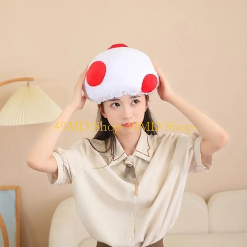 49MD Mushroom Hat for Halloween Costume Hat Festival Party Gathering Headgear Seasonal Party Photoshoots Hat Accessories