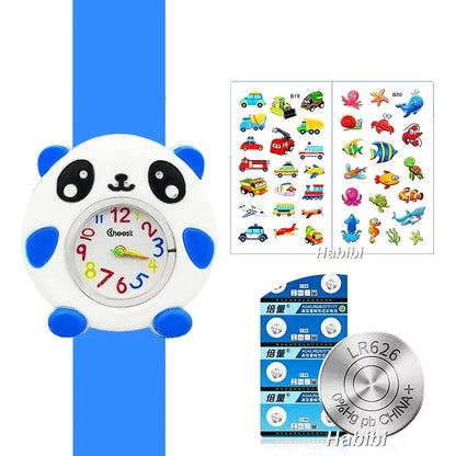 Boys Girls Watches Baby Kindergarten Party Gift Children Study time Toy Wristwatches Slap Bracelet Clock Cartoon Kids Watches