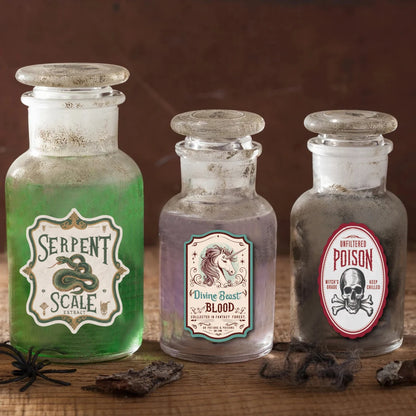 12pcs Irregular Halloween Potion Wine Bottle Labels,Apothecary Stickers For Spooky Party,Ideal For Haunted House Bar Decor Gift