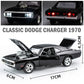 1:32 Simulation 1970 Dodge Charger Alloy Sports Car Model Pull Back Luxury Car Toy Gift Ornaments
