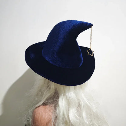 1Pieces New Star Pendant Witch Hat Witch Hat Witch Hat Makeup Stage Halloween Christmas Party Dress Up Party Performance