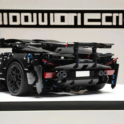 1:14 Black Sports Car Building Blocks Set 1000PCS+, Suitable for 14+, Educational Assembled Model, Home Decoration & Gift
