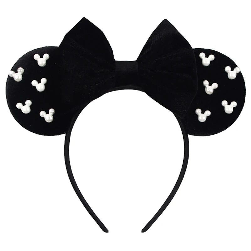 New Trendy Mouse Ears Headband 3.3"Velvet For Girls Soft Bow Hairband Halloween Festival Party Trip DIY Hair Accessories Gifts