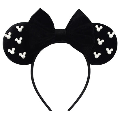 New Trendy Mouse Ears Headband 3.3"Velvet For Girls Soft Bow Hairband Halloween Festival Party Trip DIY Hair Accessories Gifts