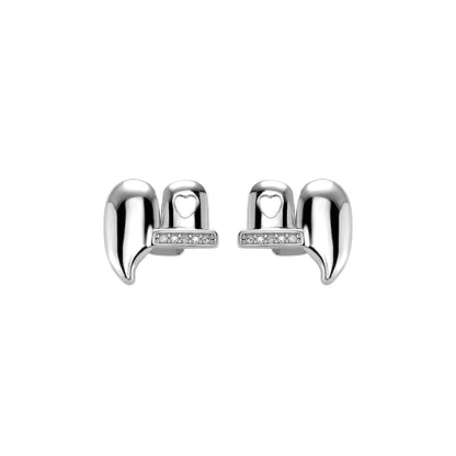 TOPGRILLZ Iced Out DIY Removable Zircon Tooth Socket Horizontal Bar Tooth Grills Fangs For Women Men Halloween Dental Grillz