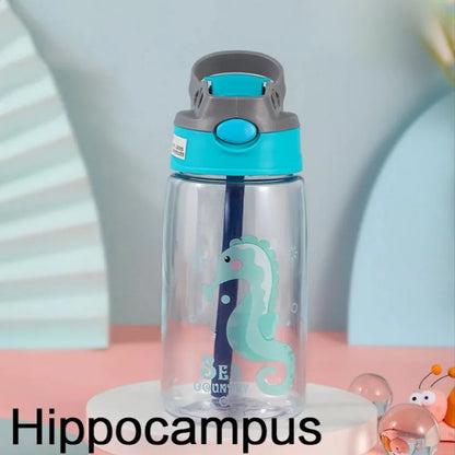 1PC Kids Water Sippy Cup Kids Water Bottle with Straw and Handle Portable Drinking Bottle Cup Children