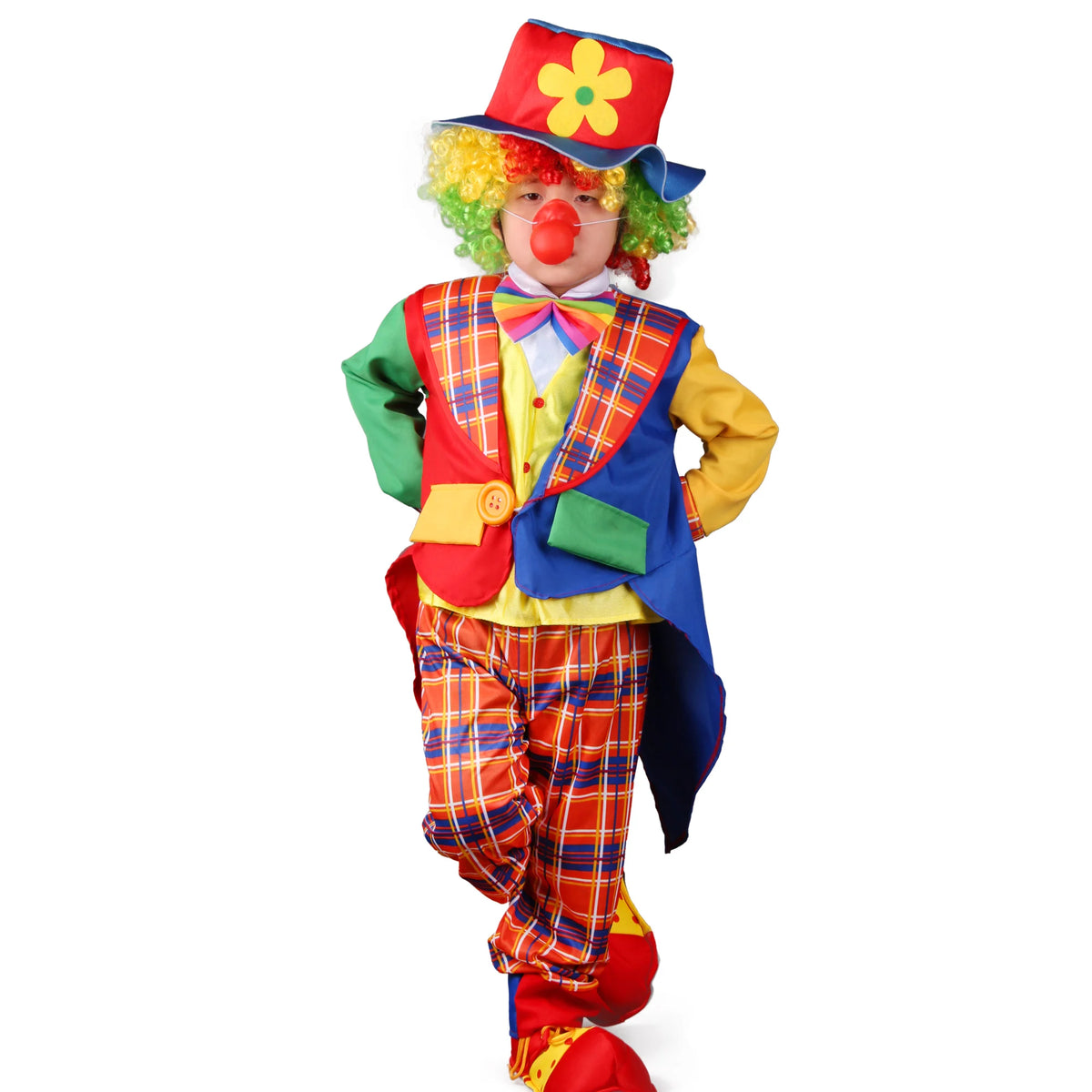 Children's Joker Costumes - Carnival Joker Jumpsuit Halloween Party, Circus Performance Costumes,