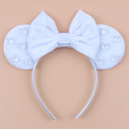 New Trendy Mouse Ears Headband 3.3"Velvet For Girls Soft Bow Hairband Halloween Festival Party Trip DIY Hair Accessories Gifts
