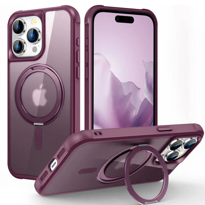 for iPhone 16 15 14 13 12 11 Pro Max Case with 360° Rotatable Magnetic Ring[Compatible with Mag-safe][Invisible Kickstand] Cover