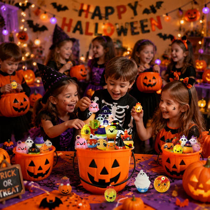 12-72Pcs Halloween Squishies Fidget Halloween Party Favors Stress Relief Non Candy Trick or Treat Spooky Gift Goody Bag Stuffers