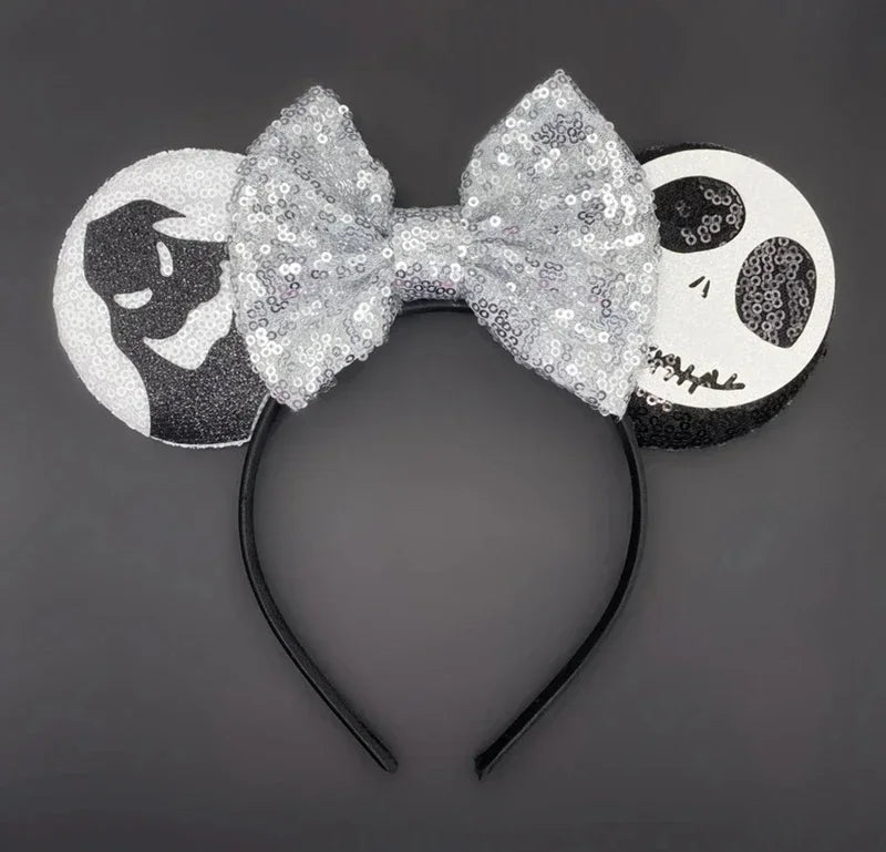 Disney Halloween Ear Headbands For Adults Kids Cosplay Bat Skeleton Maleficent Hairband Girls Ghost Women Party Hair Accessories