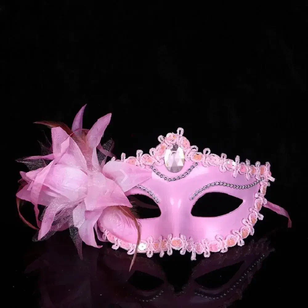 Dance Party Diamond Venetian Mask Feather Flower Wedding Carnival Performance Costume Sexy Lady Mask Masquerade Christmas 2026