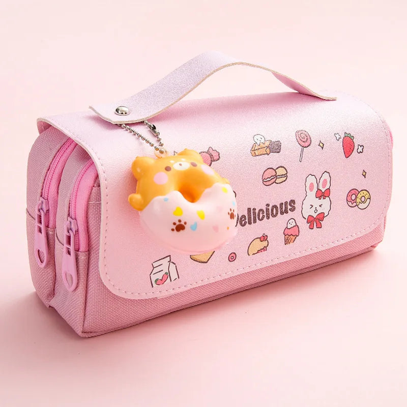 3D Kawaii Pencil Case Girls Decompression Pen Pouch Cute Waterproof School Supplies Aesthetic Organizer Box  Korean Stationery