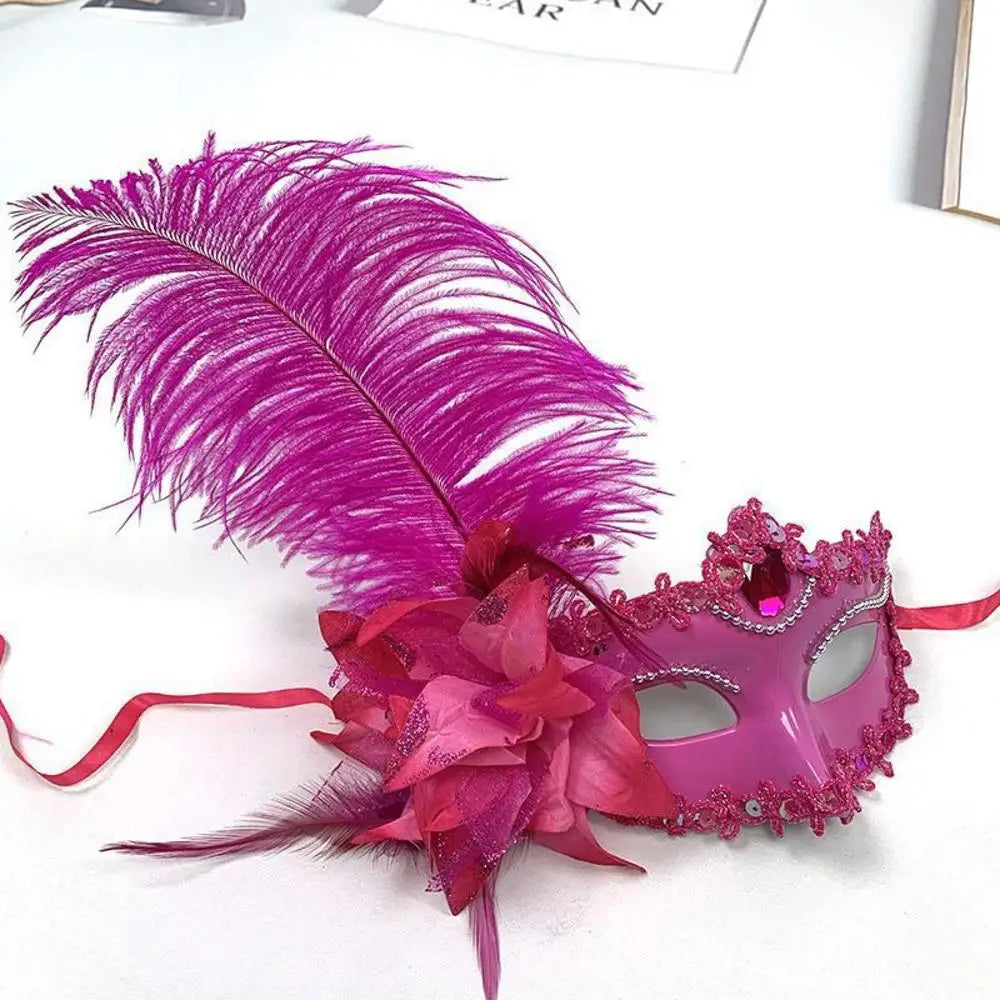 Dance Party Diamond Venetian Mask Feather Flower Wedding Carnival Performance Costume Sexy Lady Mask Masquerade Christmas 2026