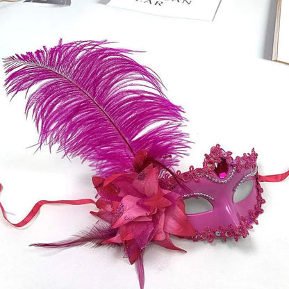 Dance Party Diamond Venetian Mask Feather Flower Wedding Carnival Performance Costume Sexy Lady Mask Masquerade Christmas 2026