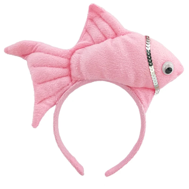 Cartoon Stuffed Fish Shape Headband Multiple Color Halloween Party Hair Hoop