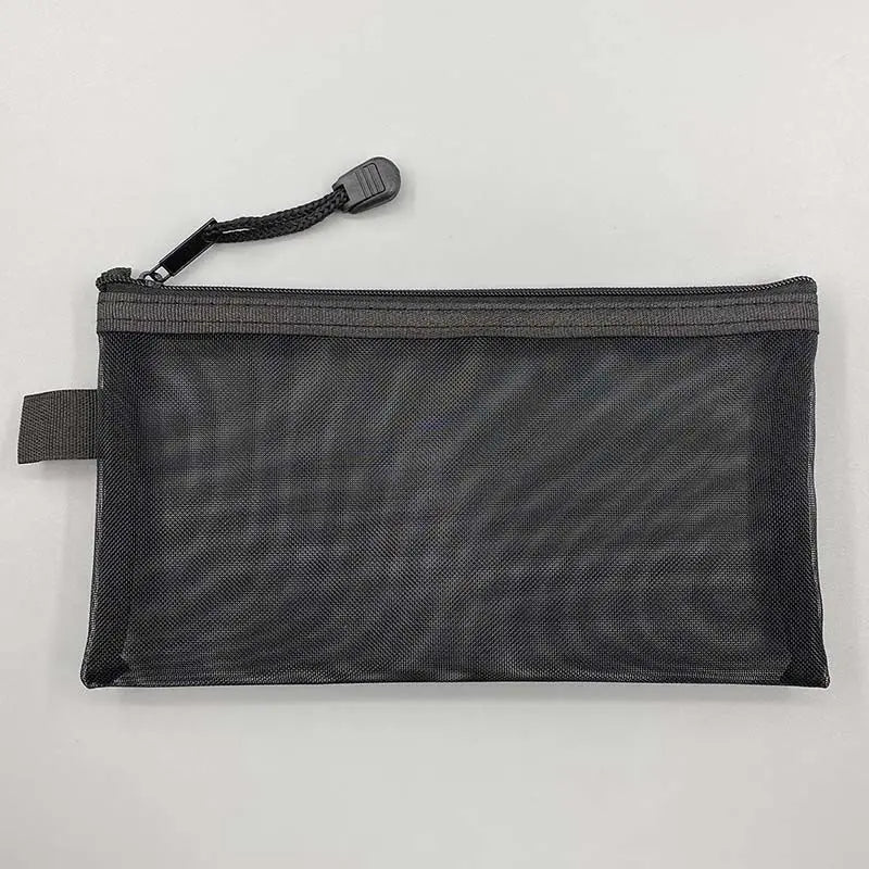 Transparent Mesh Pencil Case Large Capacity Storage Bag Nylon Zip Pencil Bag Office School Supplies office supplies