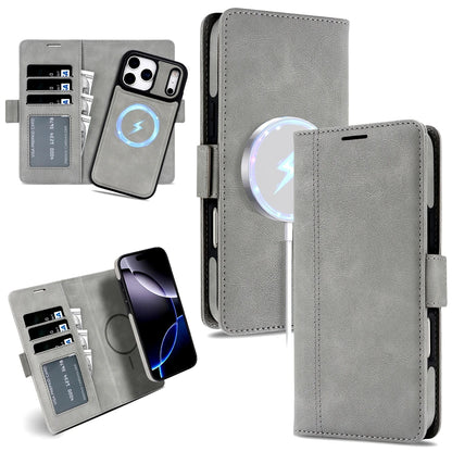 2 in 1 Wallet Case For iPhone 18 17 Promax Air 16 Pro Max 15 Plus 14 13 12 iphone17 Cards Slot Leather For Magsafe Phone Cover
