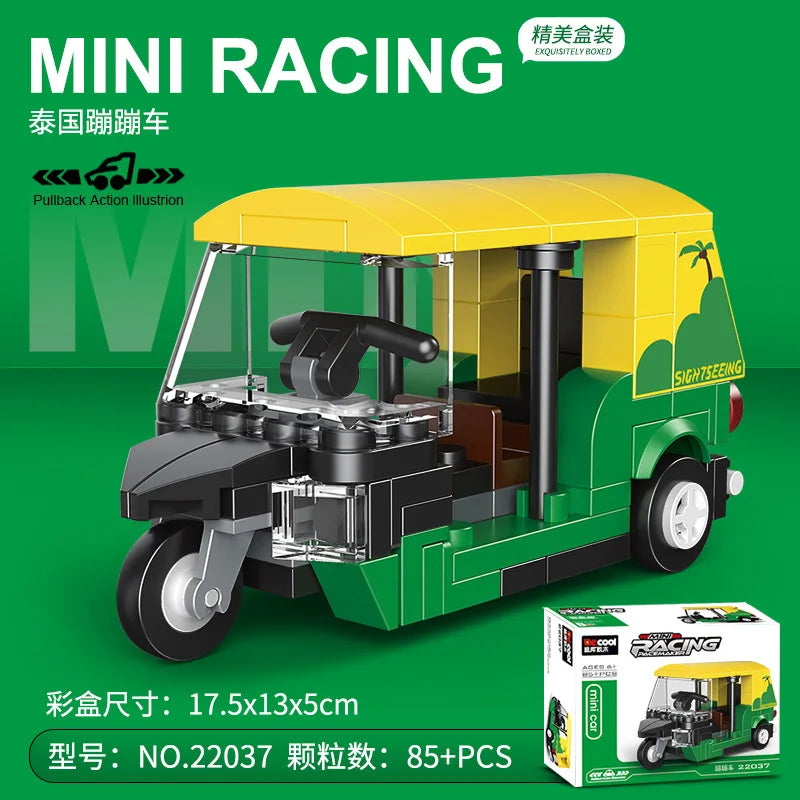 Racing Car Bus Engineering Vehicle Ambulance Pull Back Model Building Blocks Brick Toys Children Boys Compatible With Lego