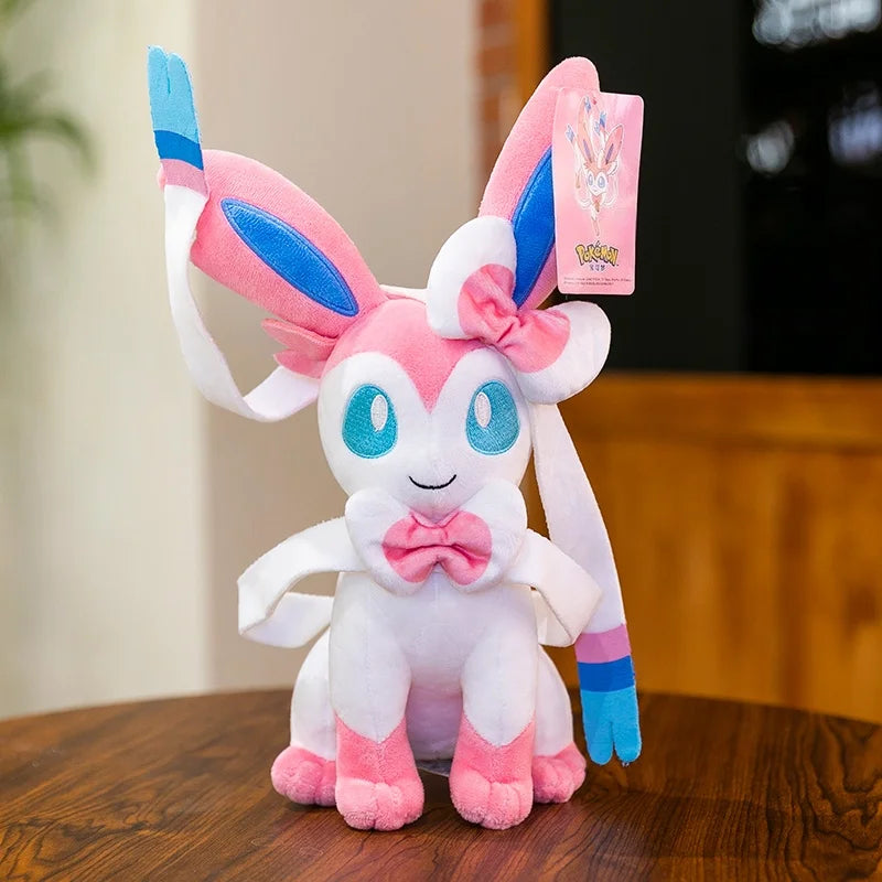 Pokemon Sylveon Plush Anime Cartoon Collectible Figurine Toy Kawaii Eevee Stuffed Doll for Kids and Adults
