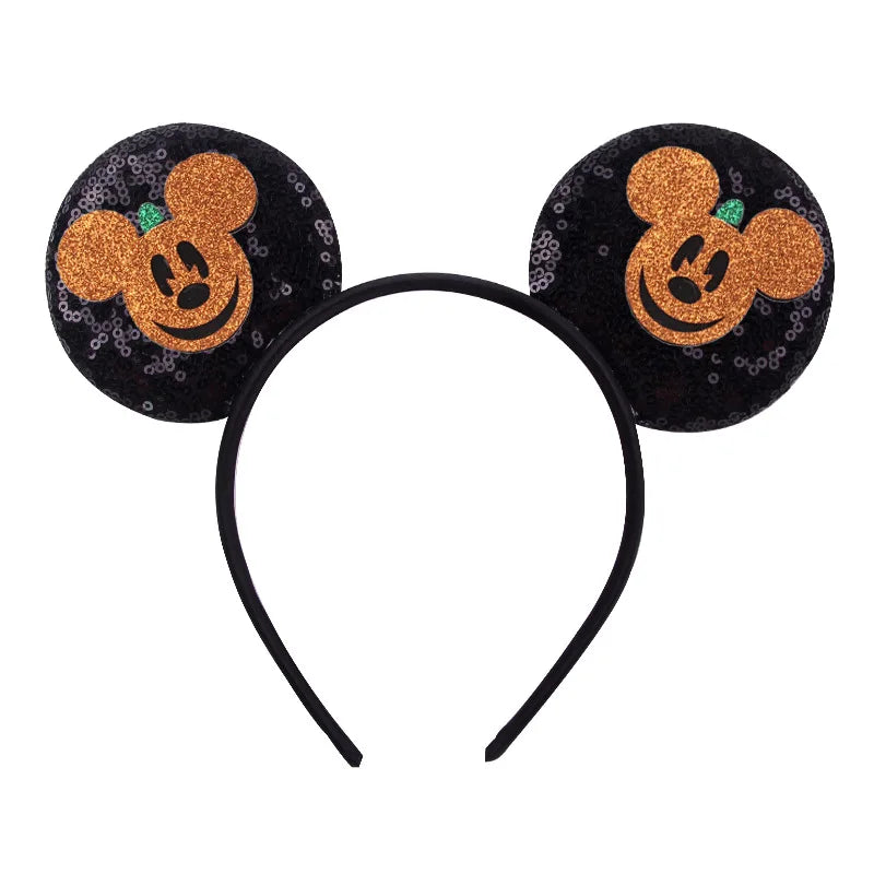 2026Latest Mickey Minnie Ear Headband Sequin Bows For Girl Adult Kids Halloween Party Cosplay Hair Accessories Princess Hairband