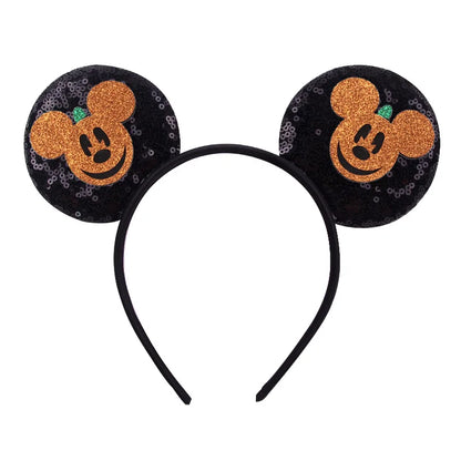 2026Latest Mickey Minnie Ear Headband Sequin Bows For Girl Adult Kids Halloween Party Cosplay Hair Accessories Princess Hairband