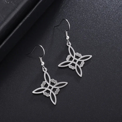Fashion Charm Witch Knot Necklace Stainless Steel Irish Celtic Knot Pendant Witchcraft Amulet Magical Jewelry Gift for Girls