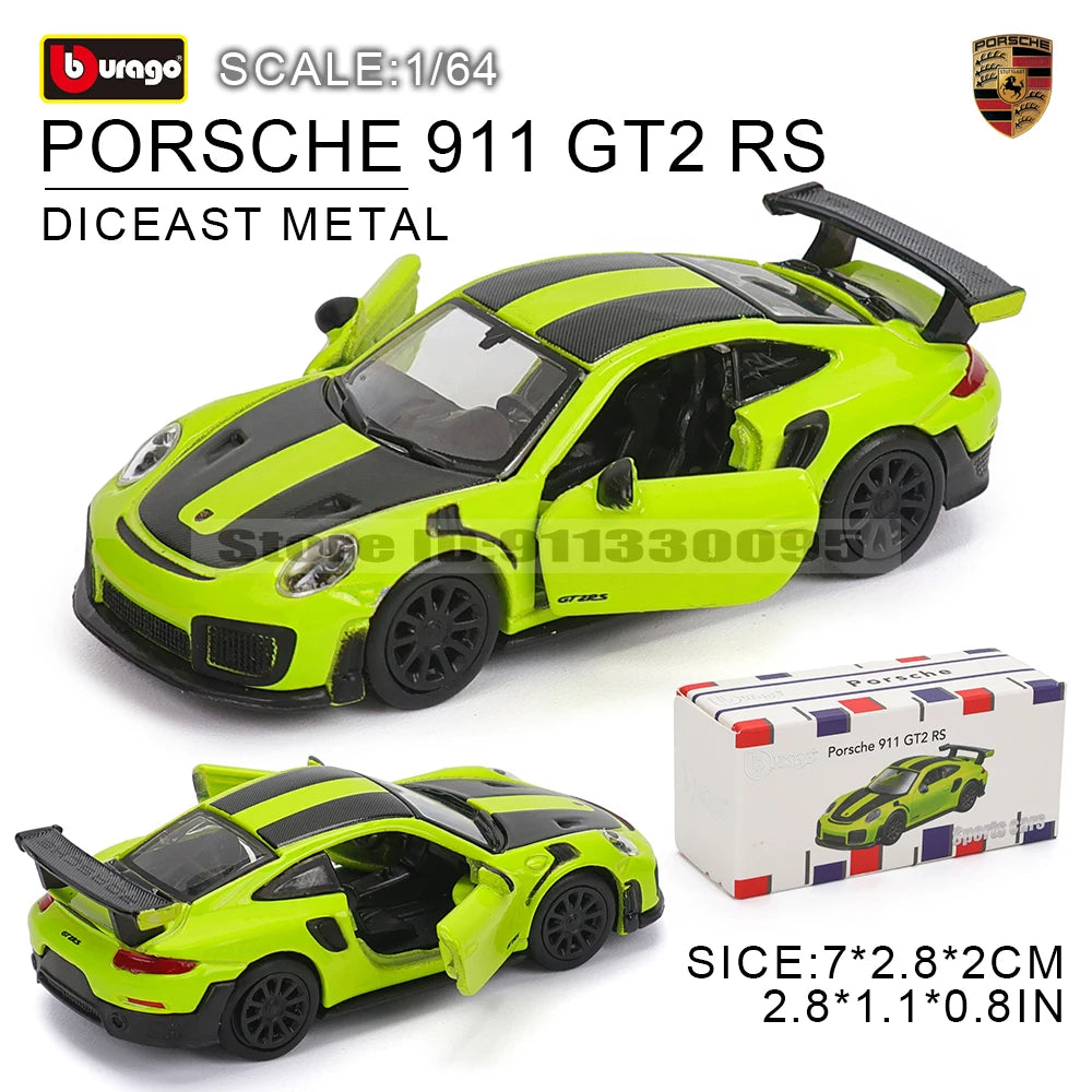 Bburago 1:64 golf Porsche 911 Shelby Raventon Mustang Lamborghini Collection Series Car Die Casting Model Gift Toy