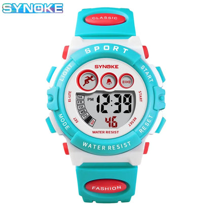 SYNOKE Student Sport Watches For Kids Colorful Electronic Watches Waterproof Clock Children Digital Watch For Boys Girls