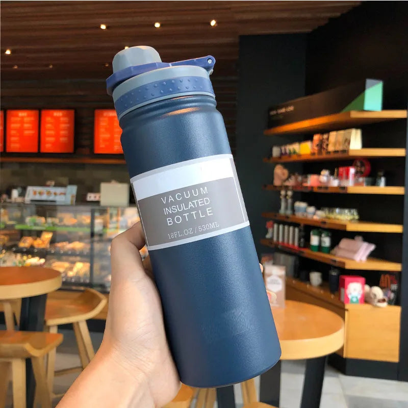 750ML Stainless Steel Outdoor Thermos Bottle Cup Large-Capacity Portable Sports Travel Car Water Cup Kettle Kids Water Bottle