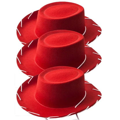 Brown Red Cowboy Western Hats and Bandanas for Kids Costume Hat Accessories for Toddler Child Theme Birthday Party Halloween