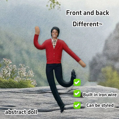 Michael Jackson Plush Doll With Wire Frame Poseable Figure Movable Joints Abstract Toy Fan Collectible Gift Home Decor