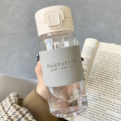 Hot 500ml Cute Water Bottle with Straw Portable Plastic Pop-Up Cover Water Cup for School Kids Leak-Proof Cute Drinking Bottle