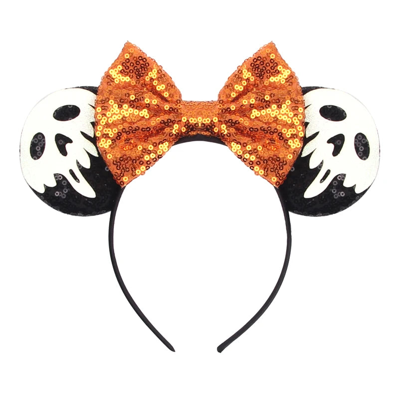 2024 Halloween Mouse Ears Headband Sequins Bow Hairband For Women Featival Party DIY Hair Accessories Boutique