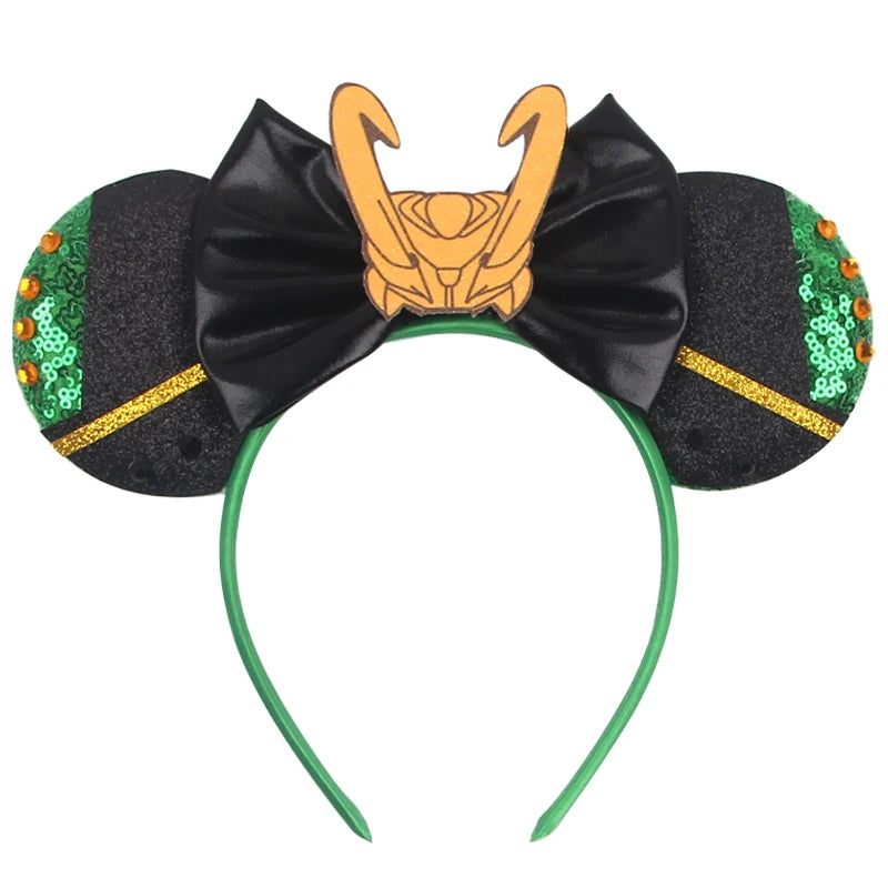 2026Latest Mickey Minnie Ear Headband Sequin Bows For Girl Adult Kids Halloween Party Cosplay Hair Accessories Princess Hairband