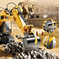 Alloy Remote Control Excavator Toy Car with Lights Sound Effect Electric Excavator Automobile Engineering Vehicle Children Gifts