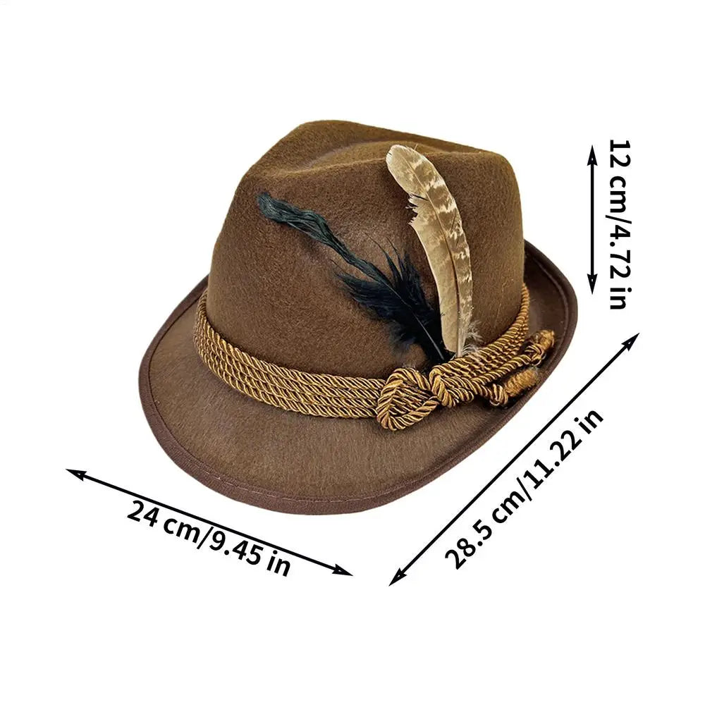 Unisex German Hats for Oktoberfest Non-Woven Headgear Oktoberfest Party Hat for Adults Party Halloween Carnival Cultural Event