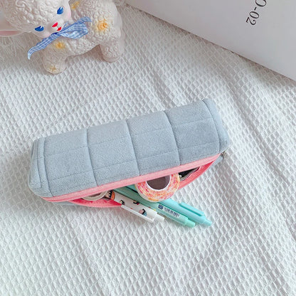 Kawaii Pencil Case Creative Pillow Bag Large Capacity Short fluff Bag for Girls School Supplies Stationery Box Cosmetic Bag