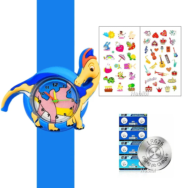Boys Girls Watches Baby Kindergarten Party Gift Children Study time Toy Wristwatches Slap Bracelet Clock Cartoon Kids Watches