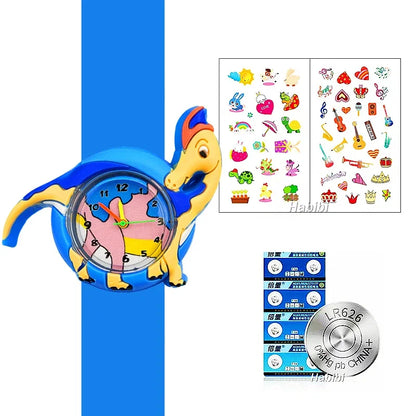 Boys Girls Watches Baby Kindergarten Party Gift Children Study time Toy Wristwatches Slap Bracelet Clock Cartoon Kids Watches
