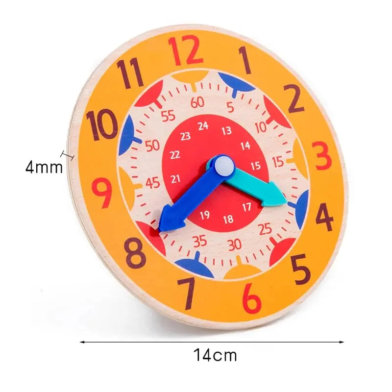 Kids Montessori Wooden Clock Toys Time Learning Teaching Aids Educational Toys For Children Primary School Clever Board Toy