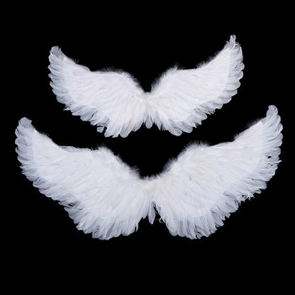 Kids Adult Party Swallow White Angel Feather Wings Halo Magic Wands Cosplay Elastic Straps Wedding Halloween Birthday Props