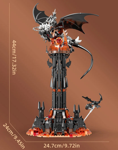Moc-Lord Movie Rings Model The Fell Beast Magic Tower Building Blocks Fortress Castle Creative Assemble  Bricks Toys Gift For Ki
