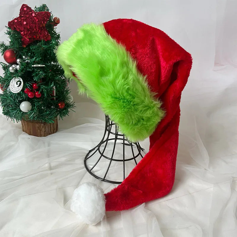 75cm Adult Black Plush Long Christmas Hat Xmas Costume Santa Halloween party decorations