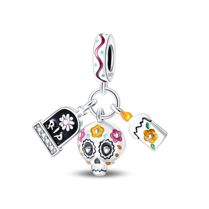 New in 925 Silver Halloween Collection Charm Glowing skull Beads Fit pand 3mm Bracelet DIY Pendant Woman Jewelry 2024 Hot Sale