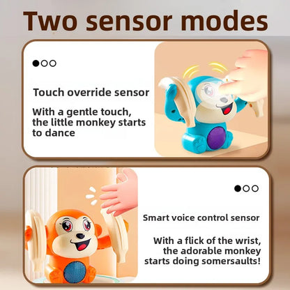 1 baby toy electric rolling monkey light music puzzle sound prompt monkey children's toy gift preschool education toy