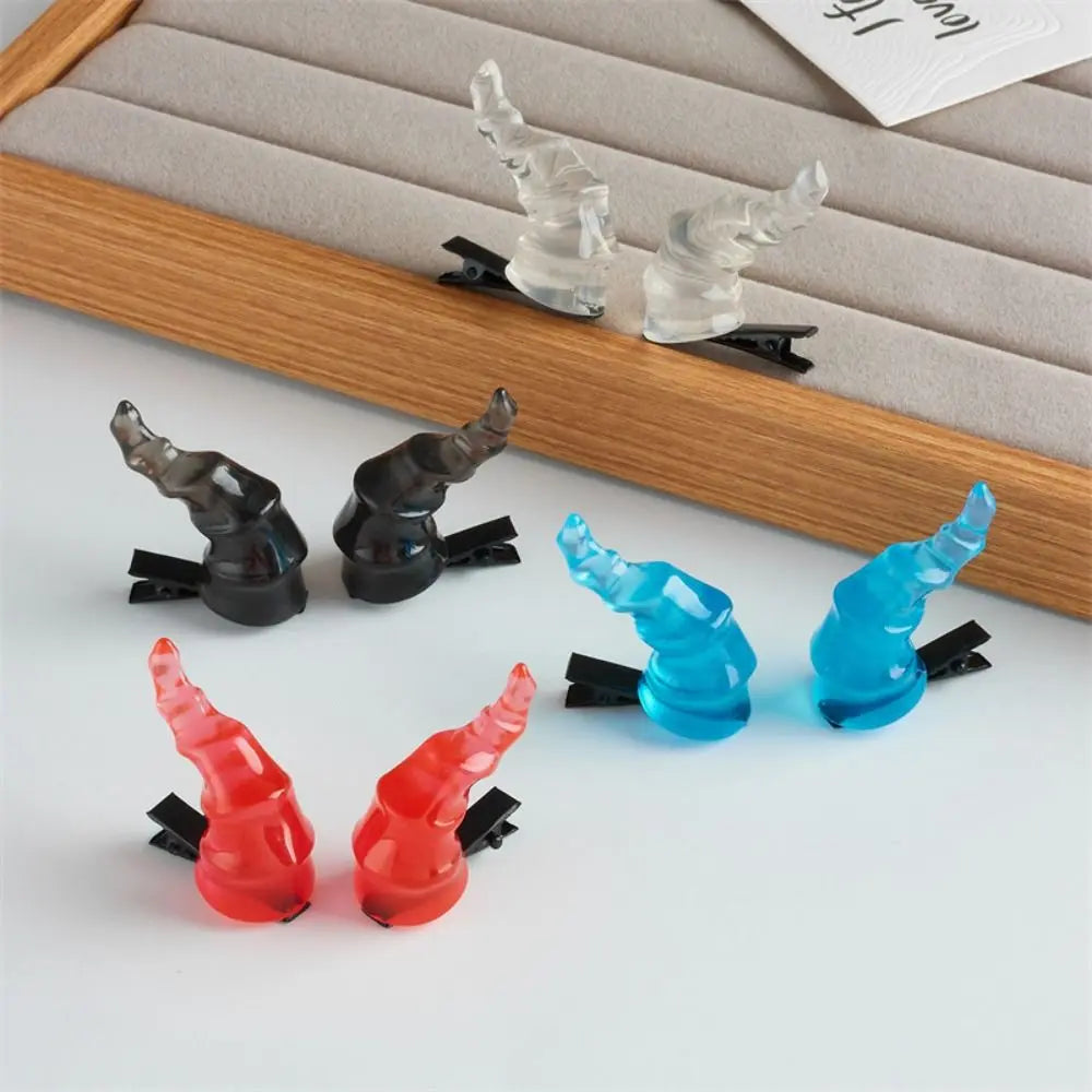 Gothic Devil Horn Hairpin Hairband Duckbills Braids Halloween Headband Hair Clip Creatively Halloween Hair Hoop Halloween Party